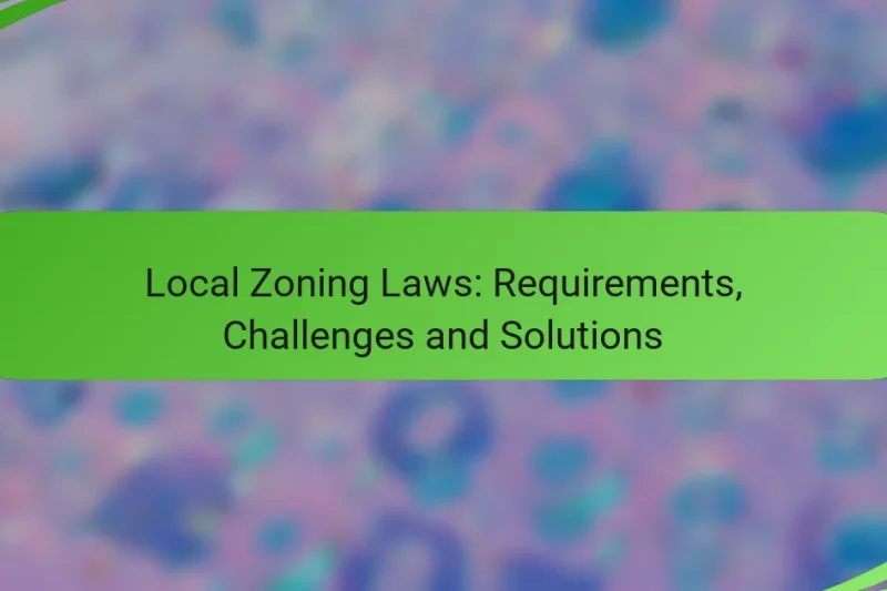 Local Zoning Laws: Requirements, Challenges and Solutions