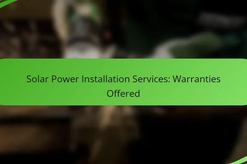Solar Power Installation Services: Warranties Offered