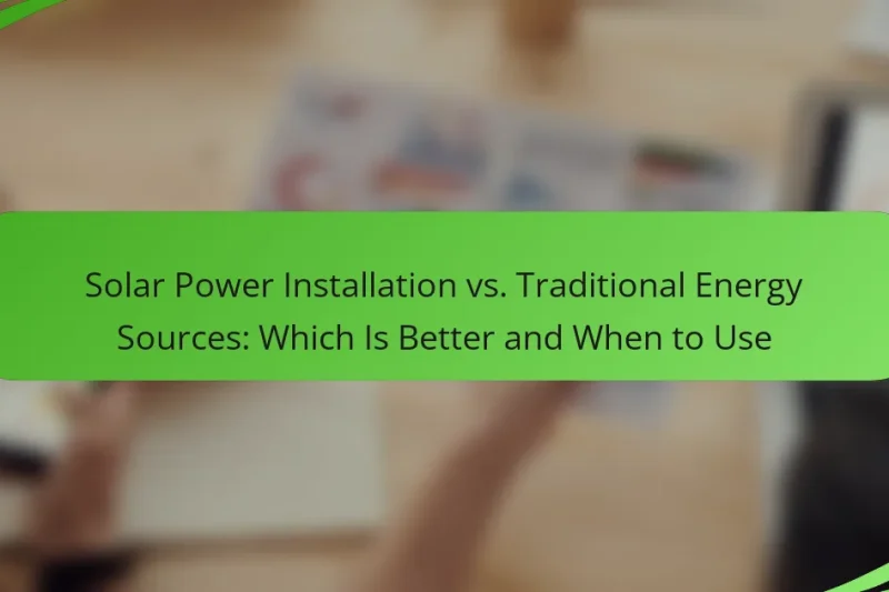 Solar Power Installation vs. Traditional Energy Sources: Which Is Better and When to Use